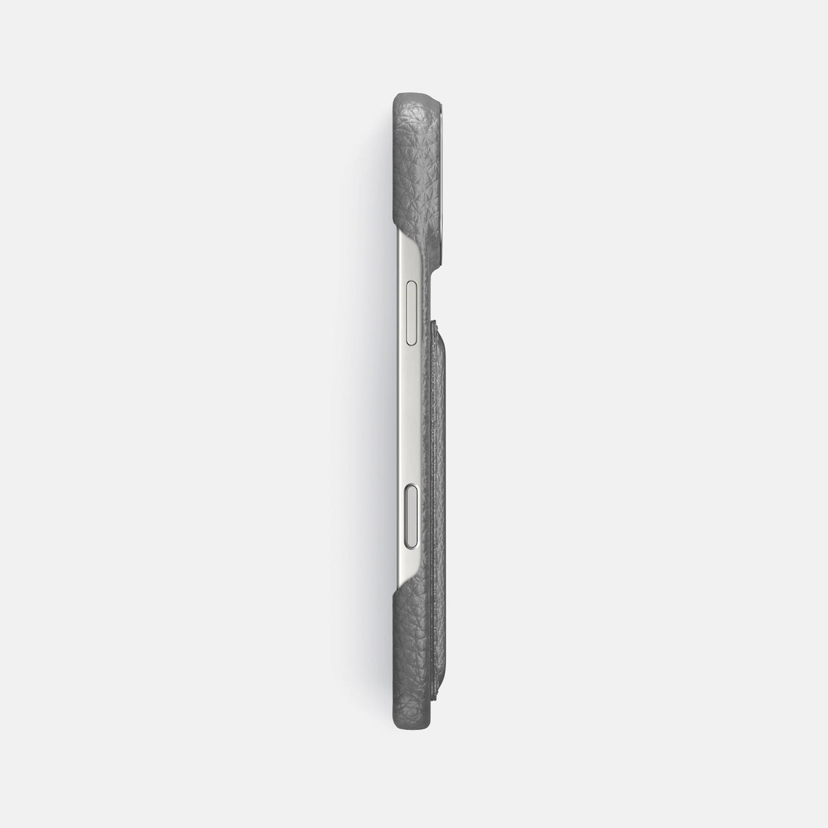 Double Card Case For iPhone 18 Pro Max In Calf -3 | Souris-Steel