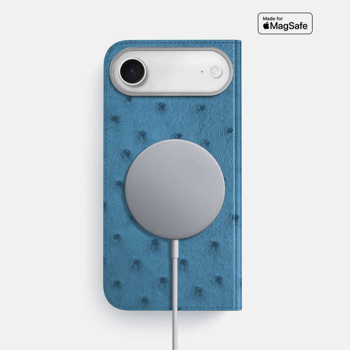 Folio Case For iPhone 17 Air In Ostrich -3 | Blue-Jeans-Steel