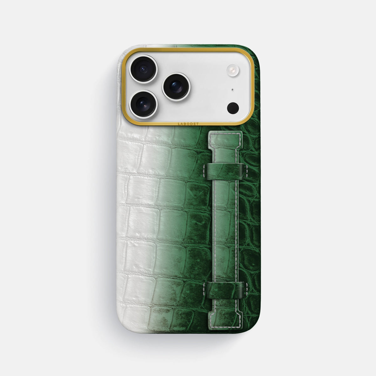 Handle Case For iPhone 18 Pro Max In Himalayan Crocodile -1 | Green-Gold