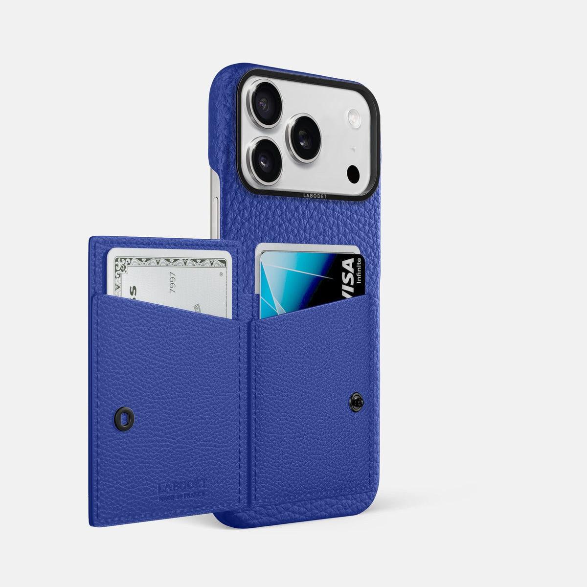 Bi-Fold Case For iPhone 18 Pro Max In Calf -2 | Royal-Blue-Black