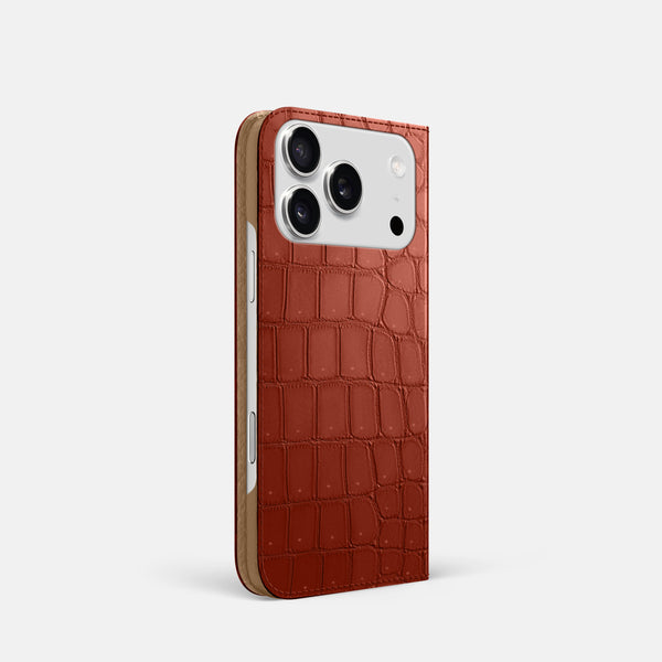 Folio Slim Case For iPhone 17 Pro In Porosus Crocodile