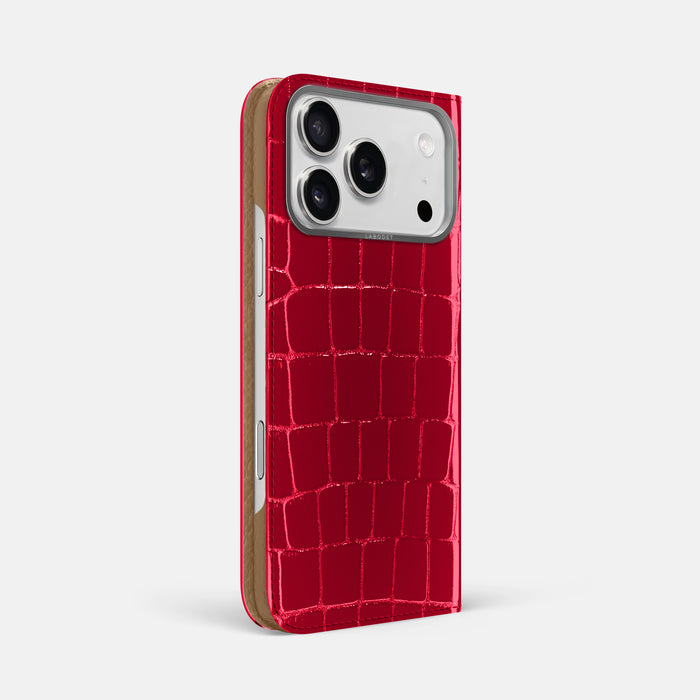 Folio Case For iPhone 17 Pro Max In Shiny Alligator -1 | Cherry-Steel