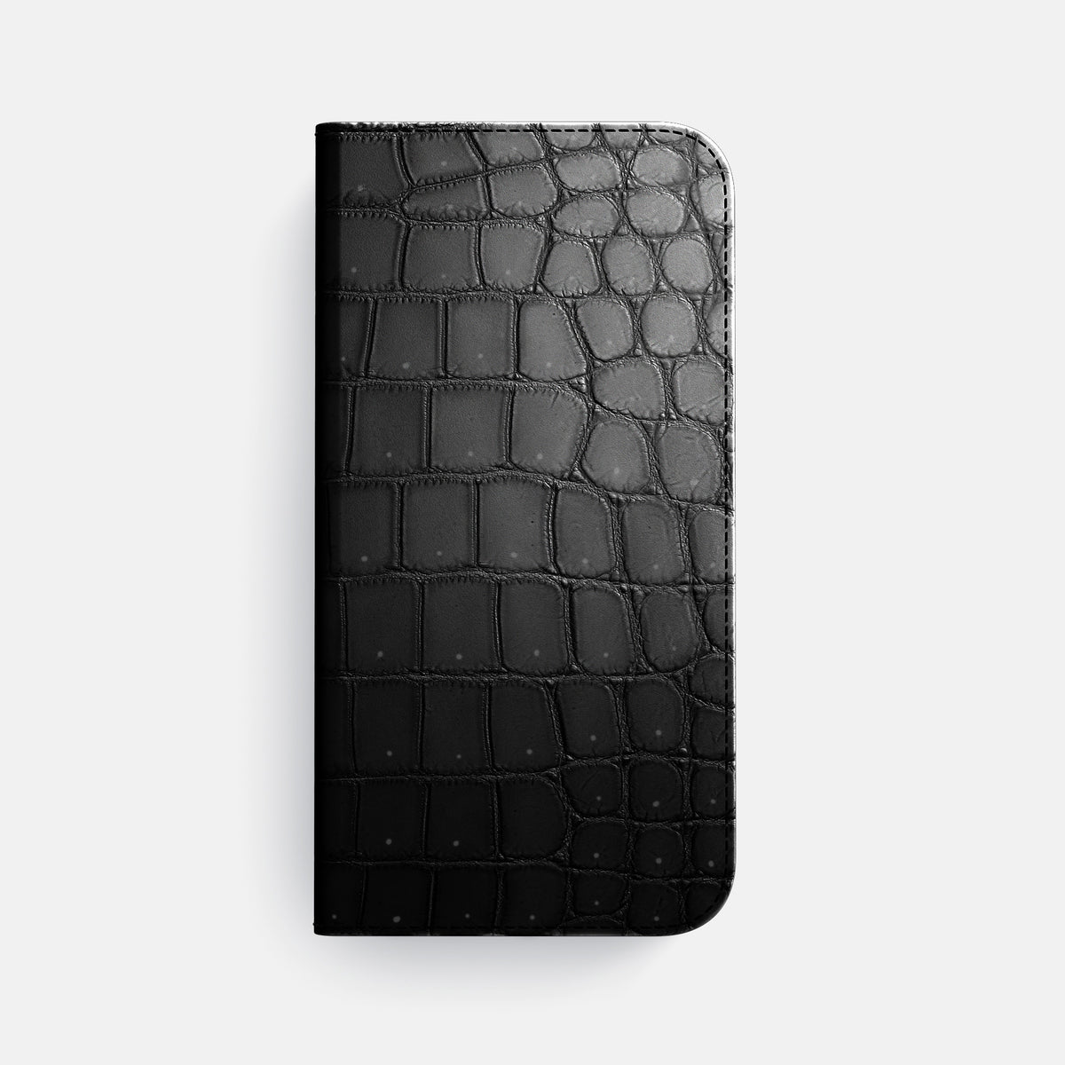Folio Case For iPhone 17 Air In Porosus Crocodile -4 | Shiny-Black-Black