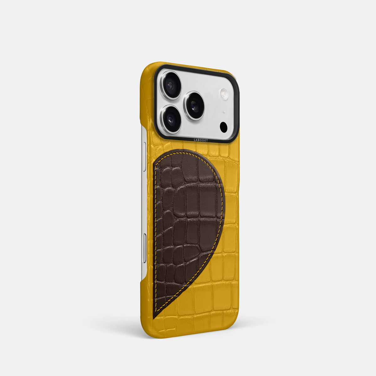 Classic Case With Half Heart - Right For iPhone 17 Pro In Alligator -2 | Yellow-Black