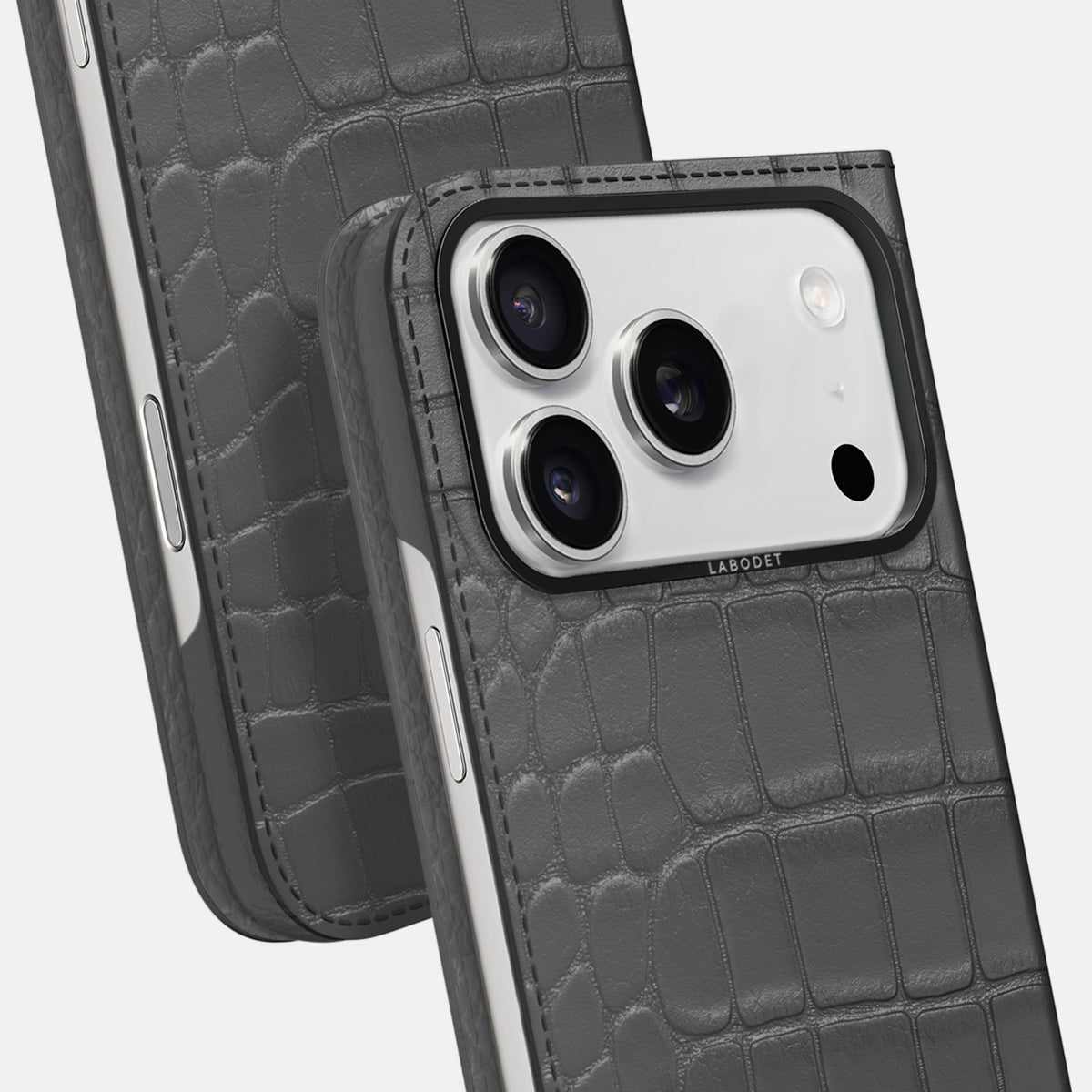 Folio Case For iPhone 17 Pro Max In Alligator -5 | Grey-Black
