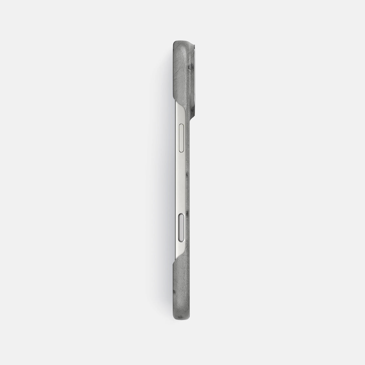 Classic Case For iPhone 17 Pro Max In Ostrich -3 | Silver-Steel