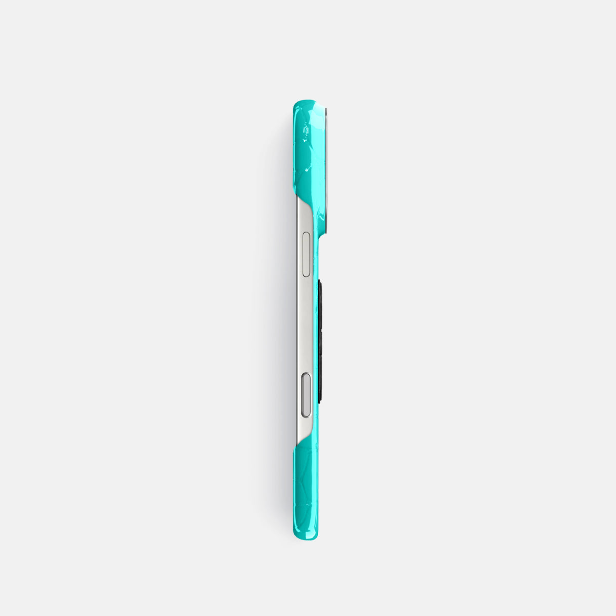 Classic Case With Titanium Skull For iPhone 17 Pro In Shiny Alligator -3 | Mint-Steel