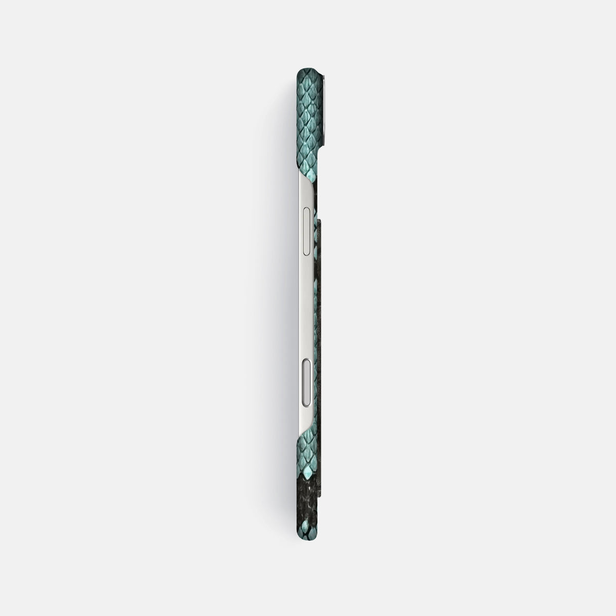Classic Case With Carbon Dragon For iPhone 17 Air In Deluxe Python -3 | Blue-Lagoon-Steel