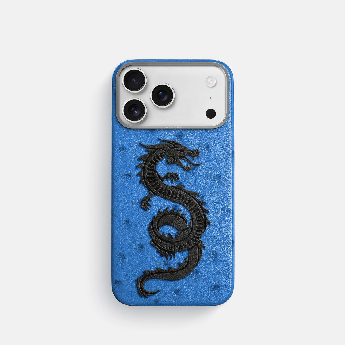 Classic Case With Carbon Dragon For iPhone 18 Pro In Ostrich -1 | Royal-Blue-Steel