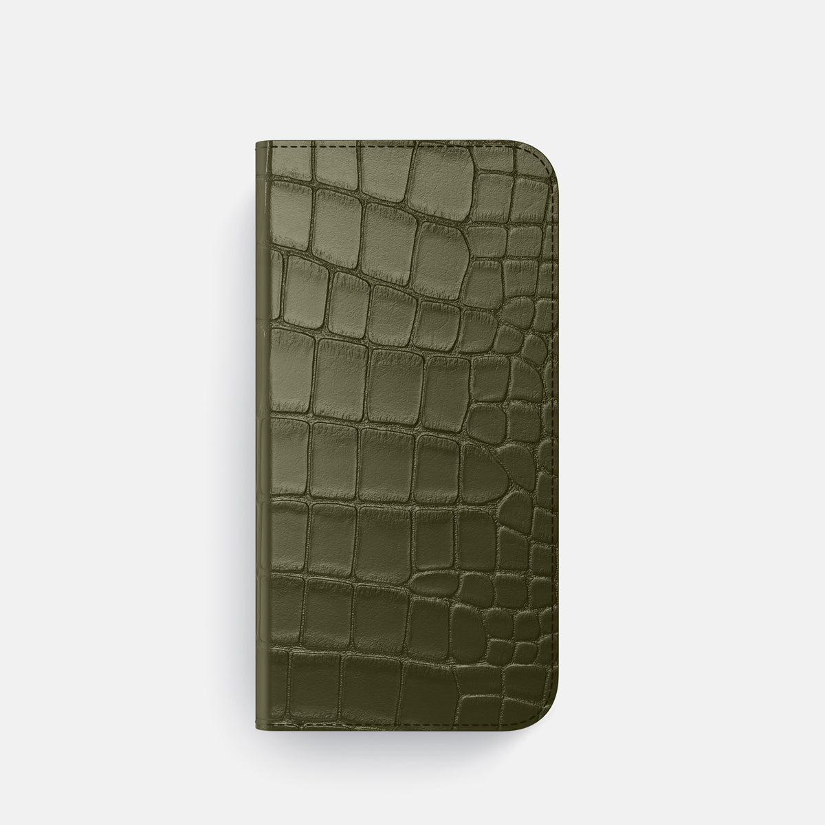Folio Case with Card For iPhone 17 Pro In Alligator -4 | Kaki-Green-Steel