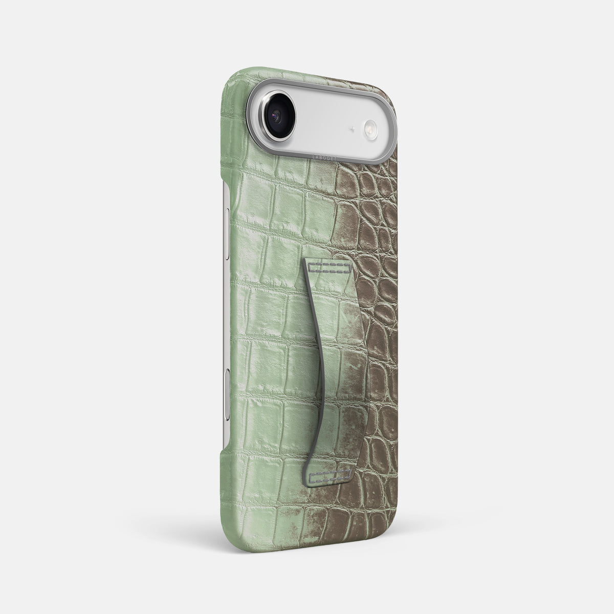Finger Case For iPhone 17 Air In Himalayan Crocodile -2 | Pistachio-Steel