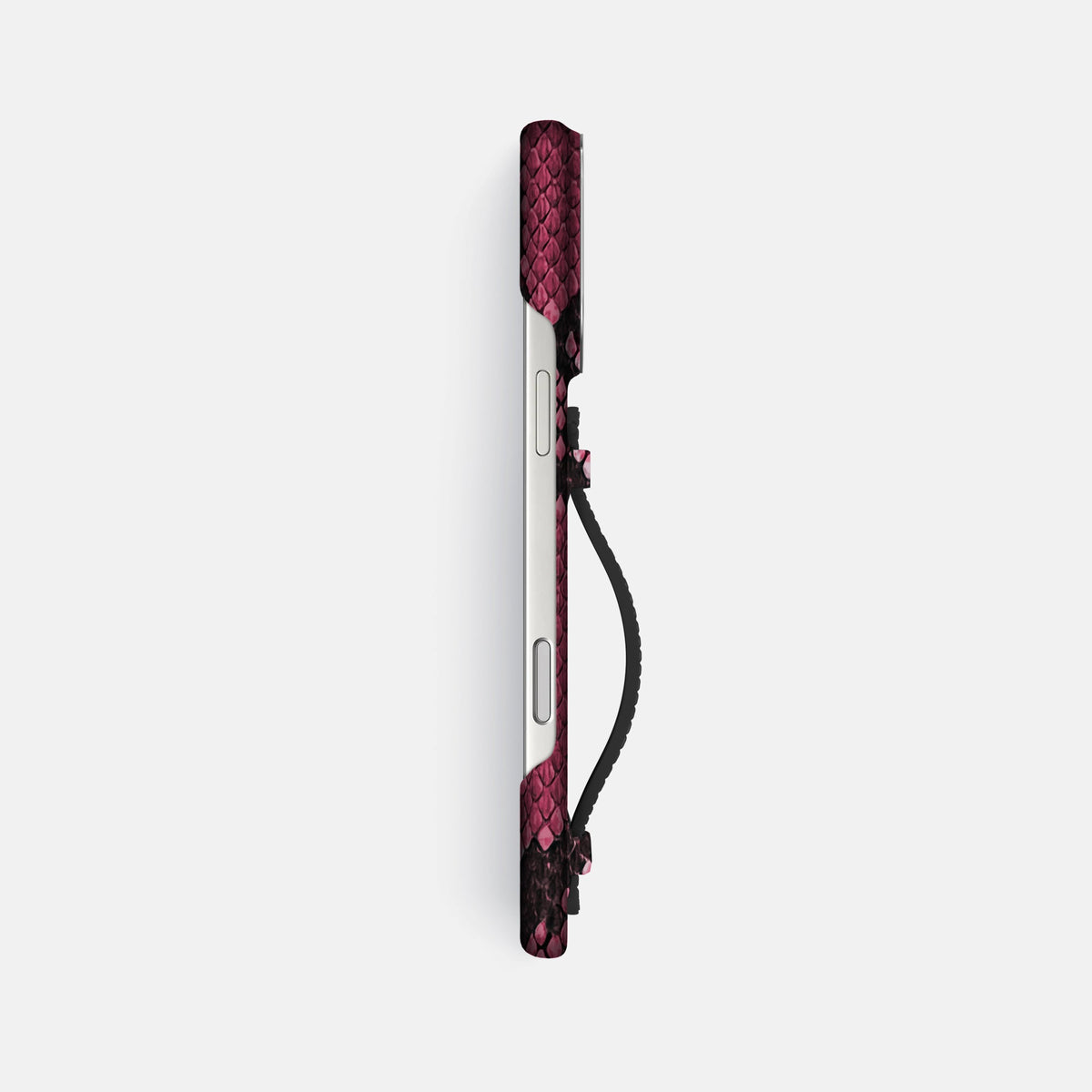 Center Handle For iPhone 18 Pro Max In Deluxe Python -2 | Burgundy-Steel