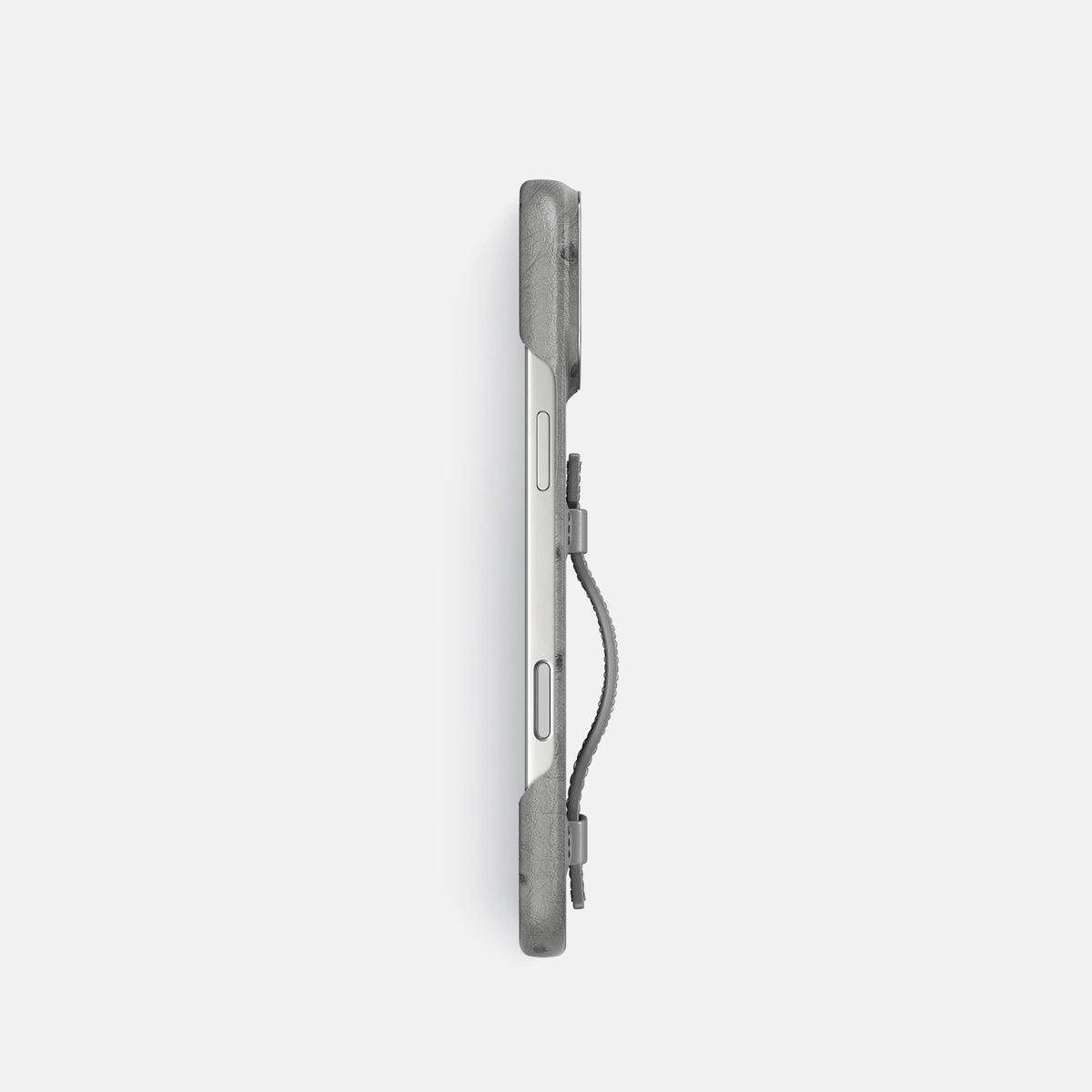 Handle Case For iPhone 18 Pro In Ostrich -3 | Silver-Steel