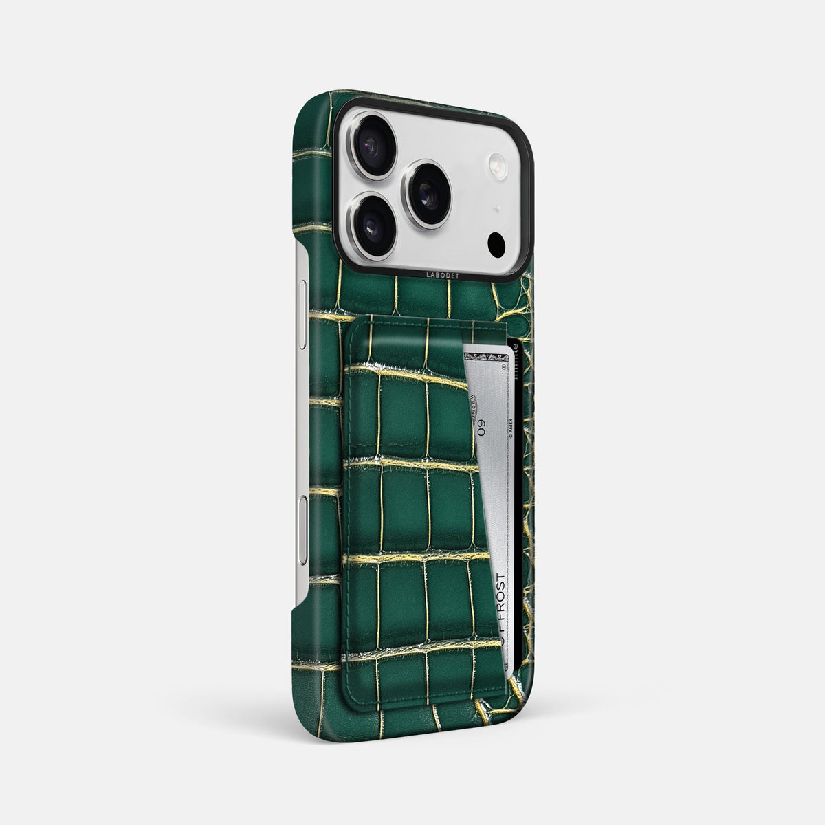 Double Card Case For iPhone 18 Pro Max In Patina Alligator -2 | Cambridge-Black