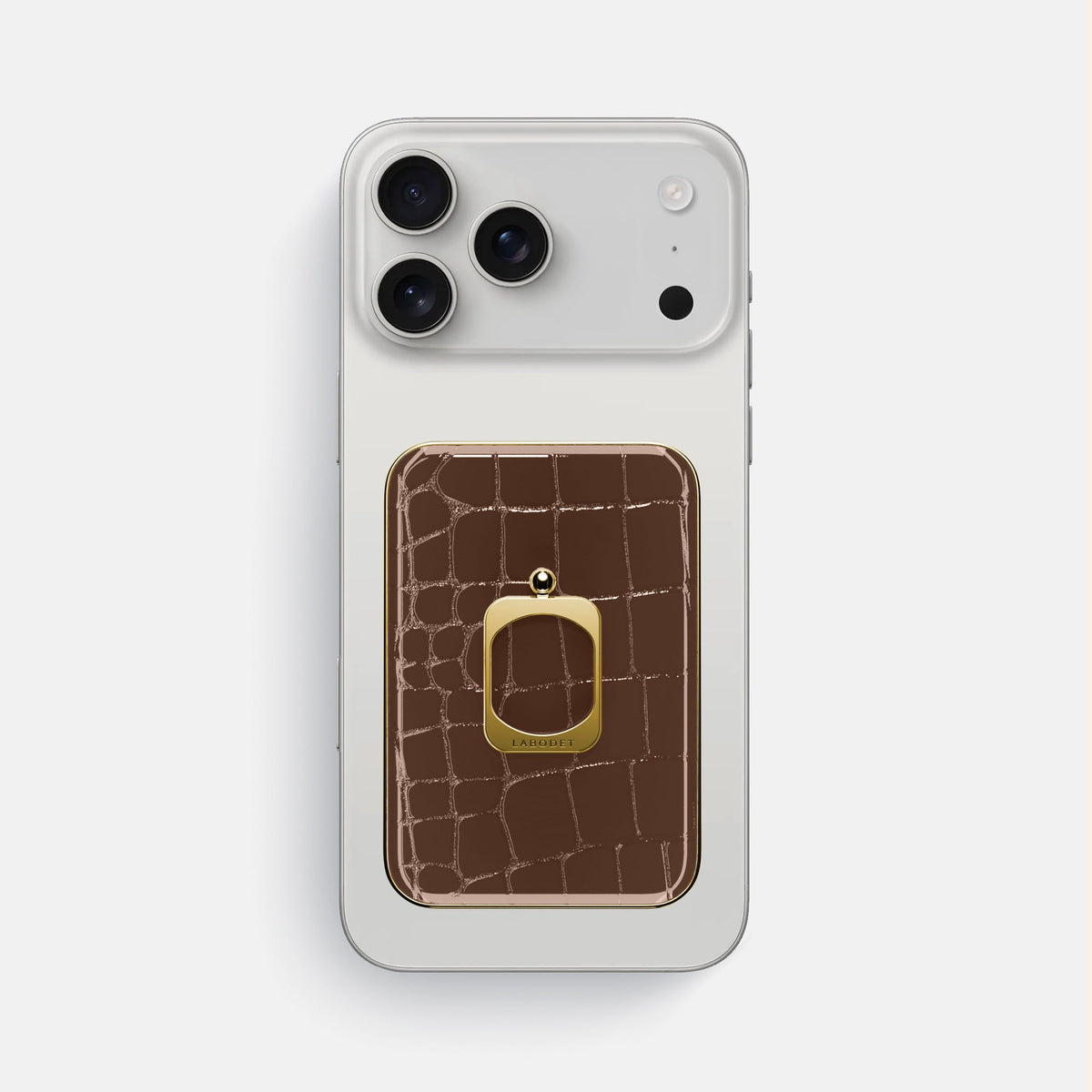 MagSafe Ring For iPhone 18 Pro Max In Shiny Alligator -2 | Brown-Gold