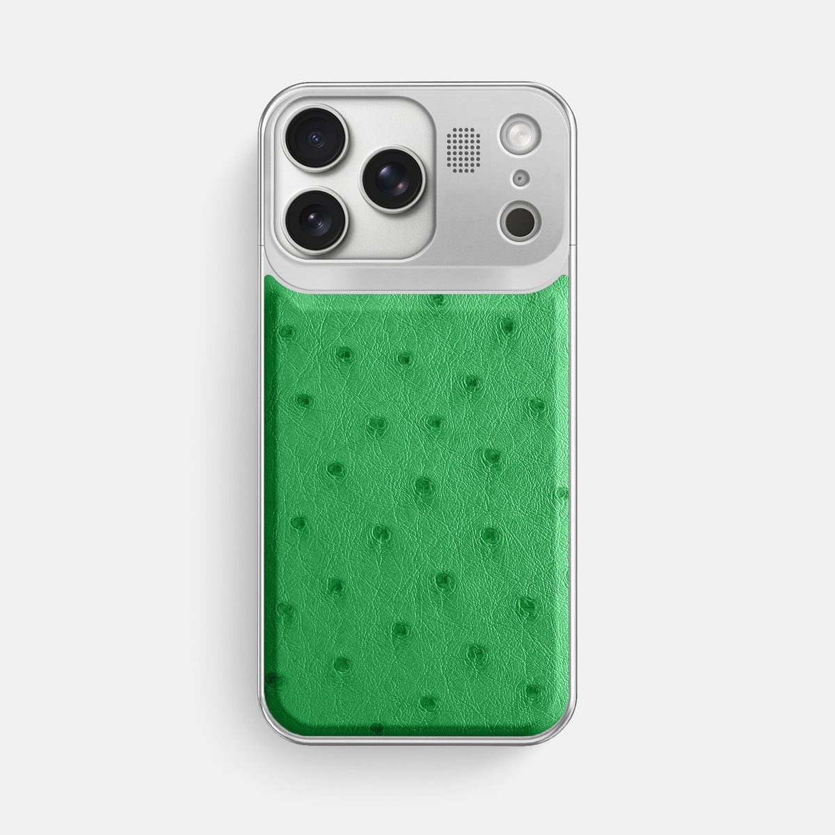 Metal Case For iPhone 17 Pro Max In Ostrich -1 | Kentucky-Green-Steel