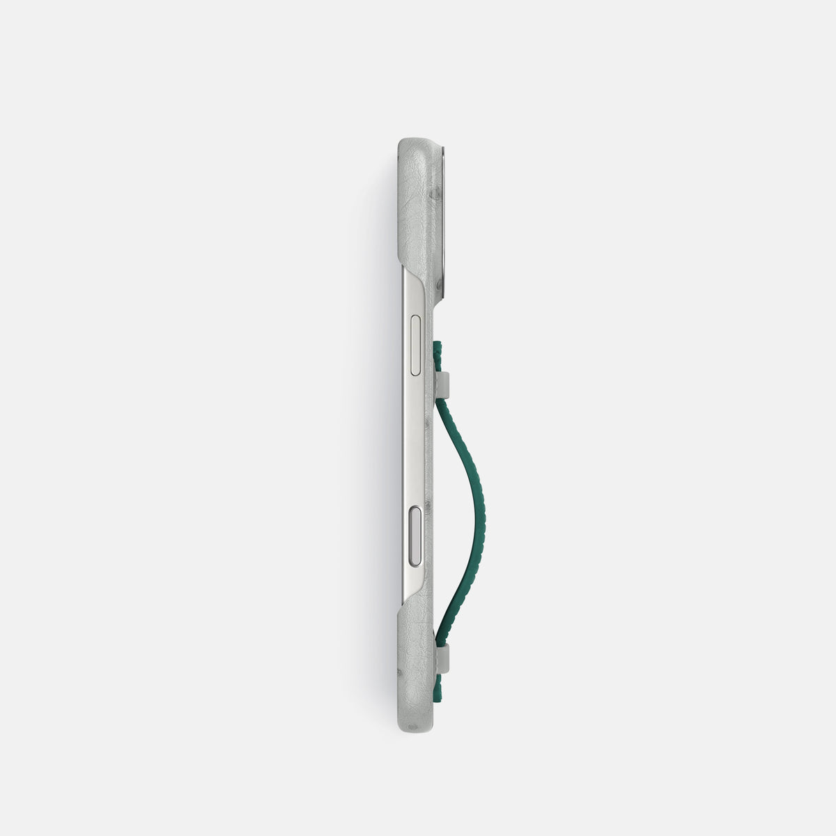 Center Handle Coloré For iPhone 17 Pro In Ostrich -2 | White-Steel