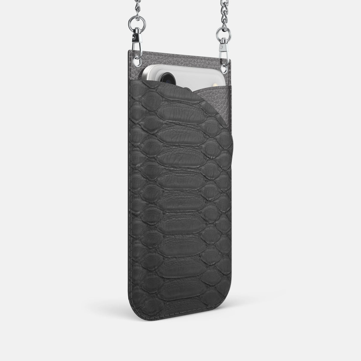 Crossbody Bag For iPhone 18 Pro In Python -2 | Grey-Steel