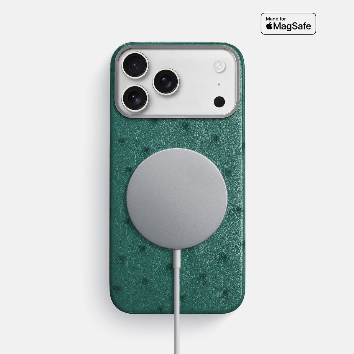 Classic Case For iPhone 18 Pro Max In Ostrich -5 | Forest-Green-Steel