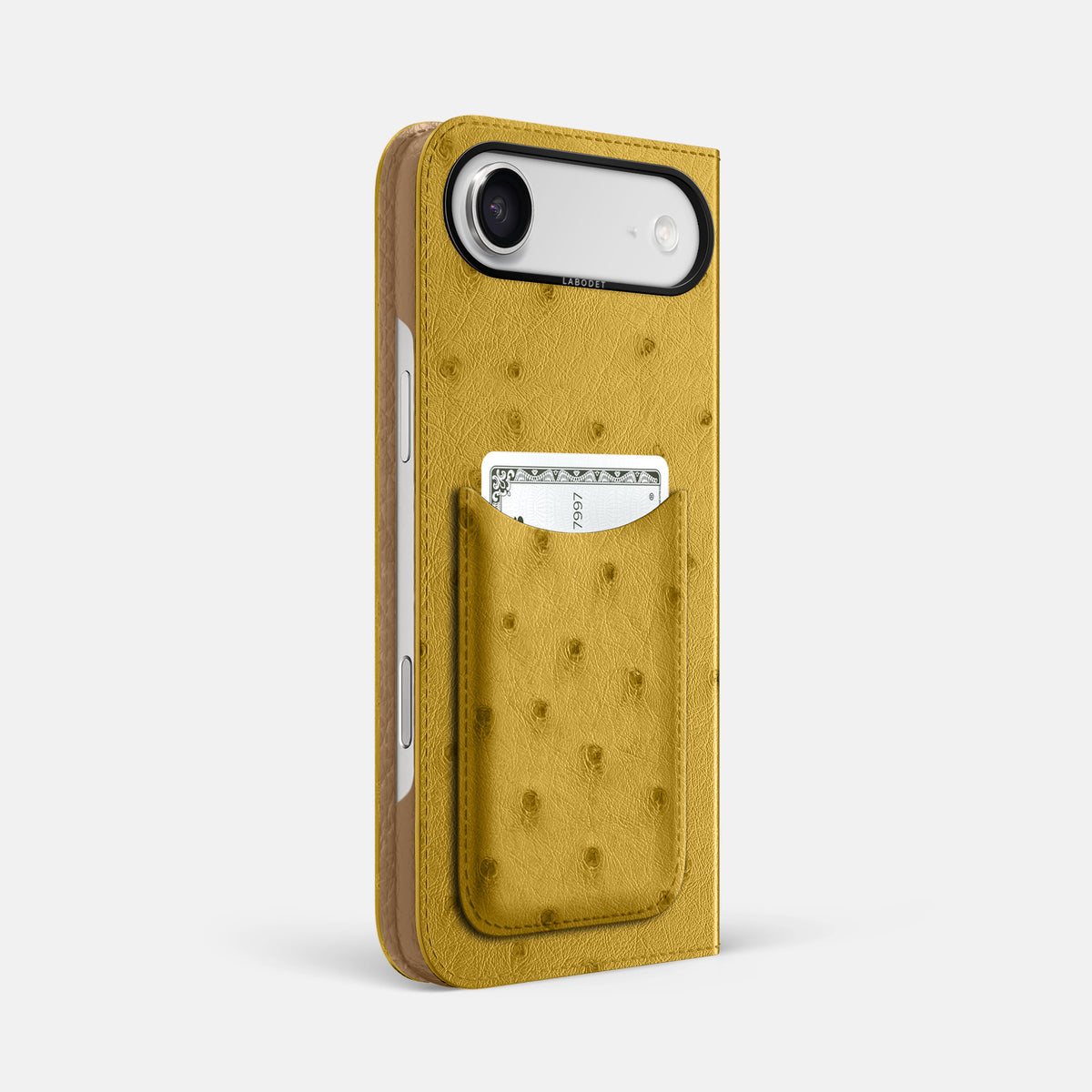 Folio Case with Card For iPhone 17 Air In Ostrich -1 | Gold-Black