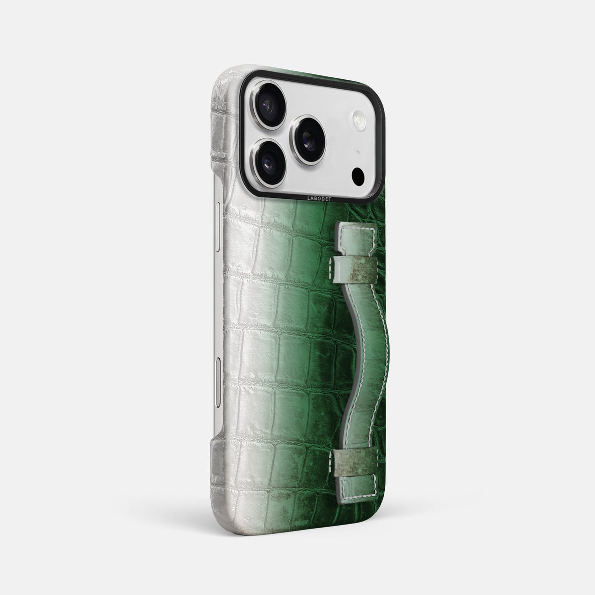 Handle Case For iPhone 18 Pro Max In Himalayan Crocodile -2 | Green-Black