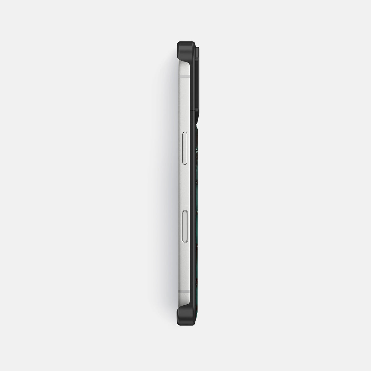 Metal Case For iPhone 17 Pro Max In Patina Alligator -3 | Green-Black