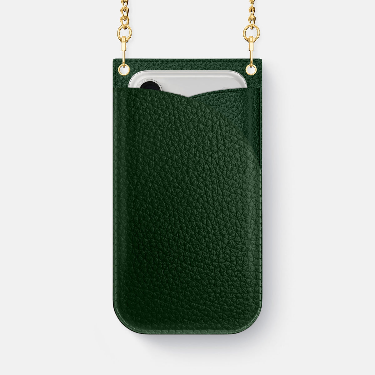 Crossbody Bag For iPhone 18 Pro Max In Calf -1 | Dark-Green-Gold