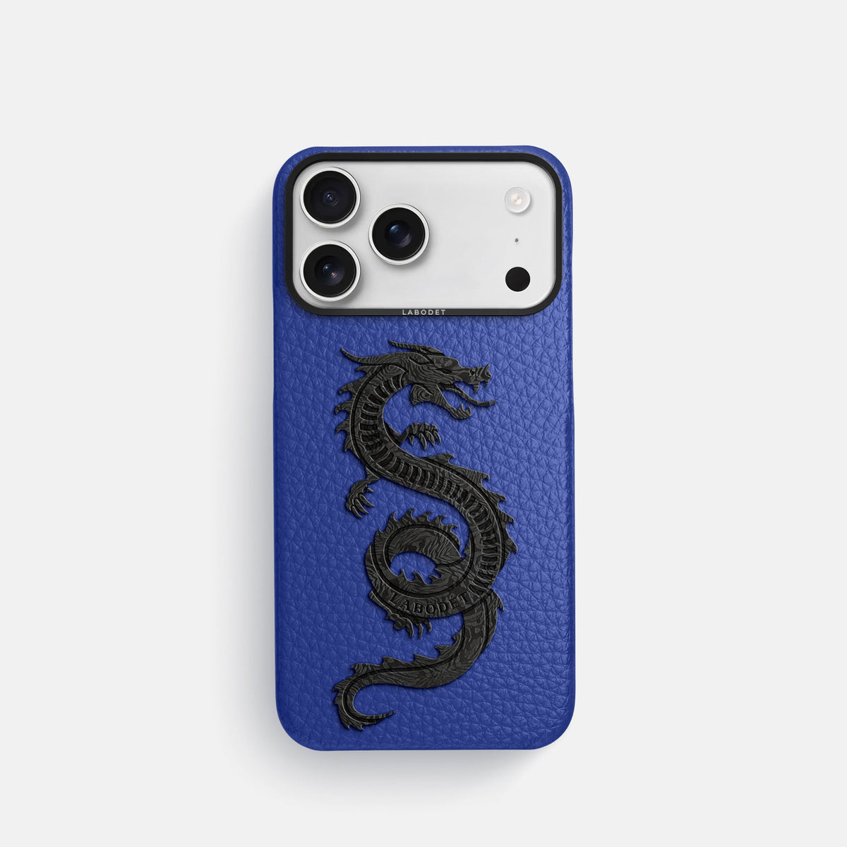 Classic Case With Carbon Dragon For iPhone 18 Pro In Calf -1 | Royal-Blue-Black