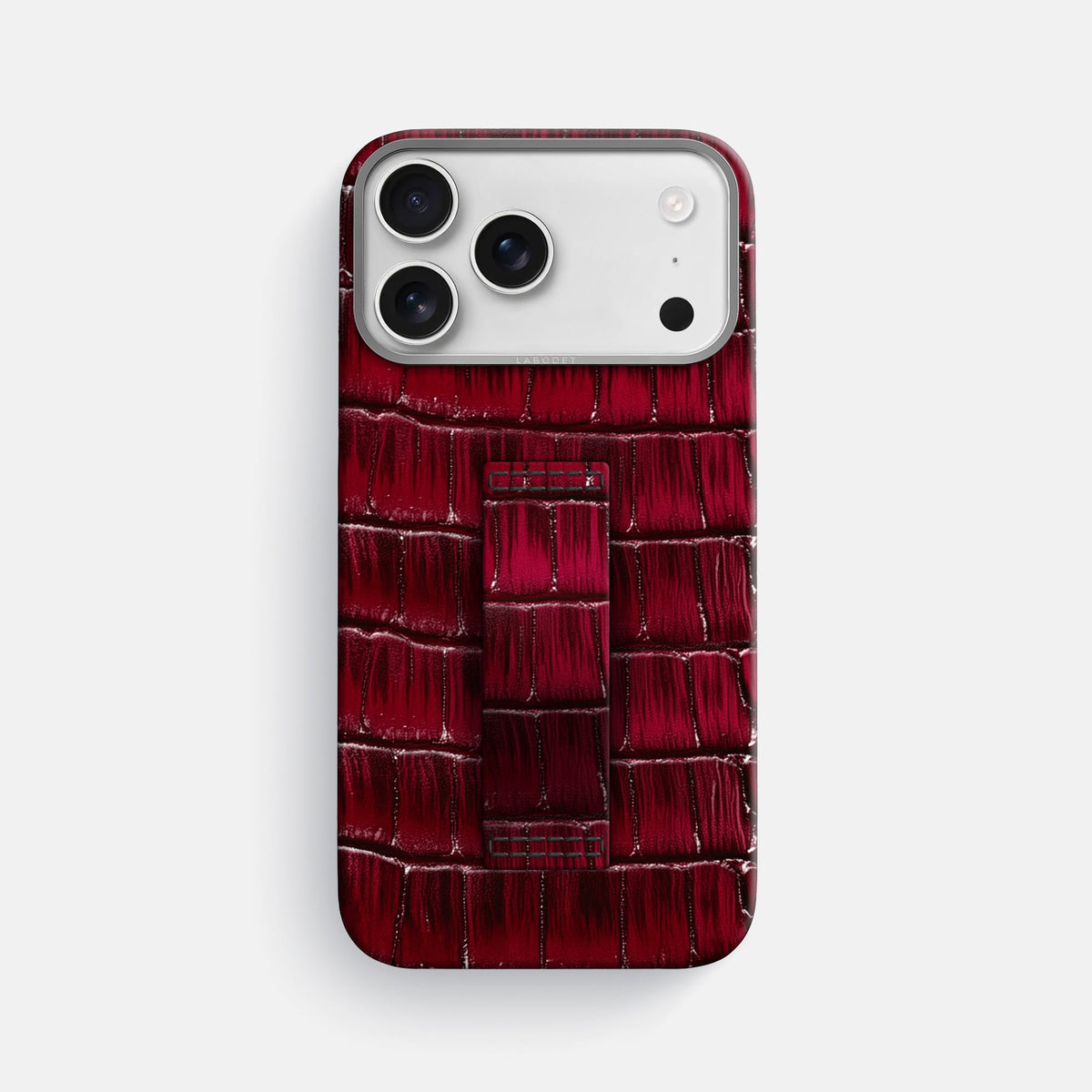 Finger Case For iPhone 18 Pro Max In Patina Alligator -1 | Havana-Burgundy-Steel