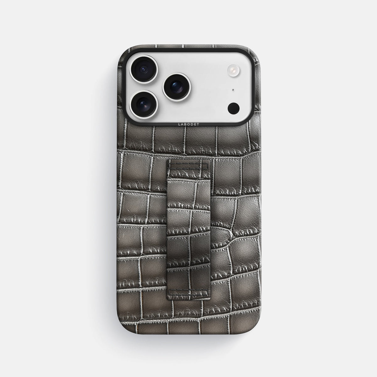 Finger Case For iPhone 18 Pro Max In Patina Alligator -1 | Grey-Black