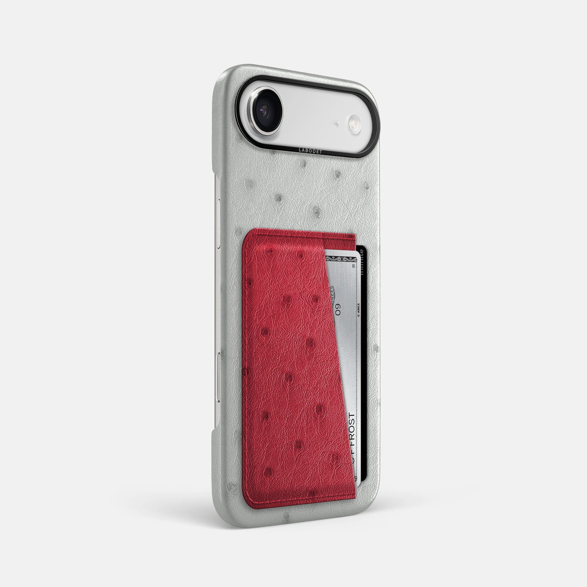 Double Card Case Coloré For iPhone 17 Air In Ostrich -2 | White-Black