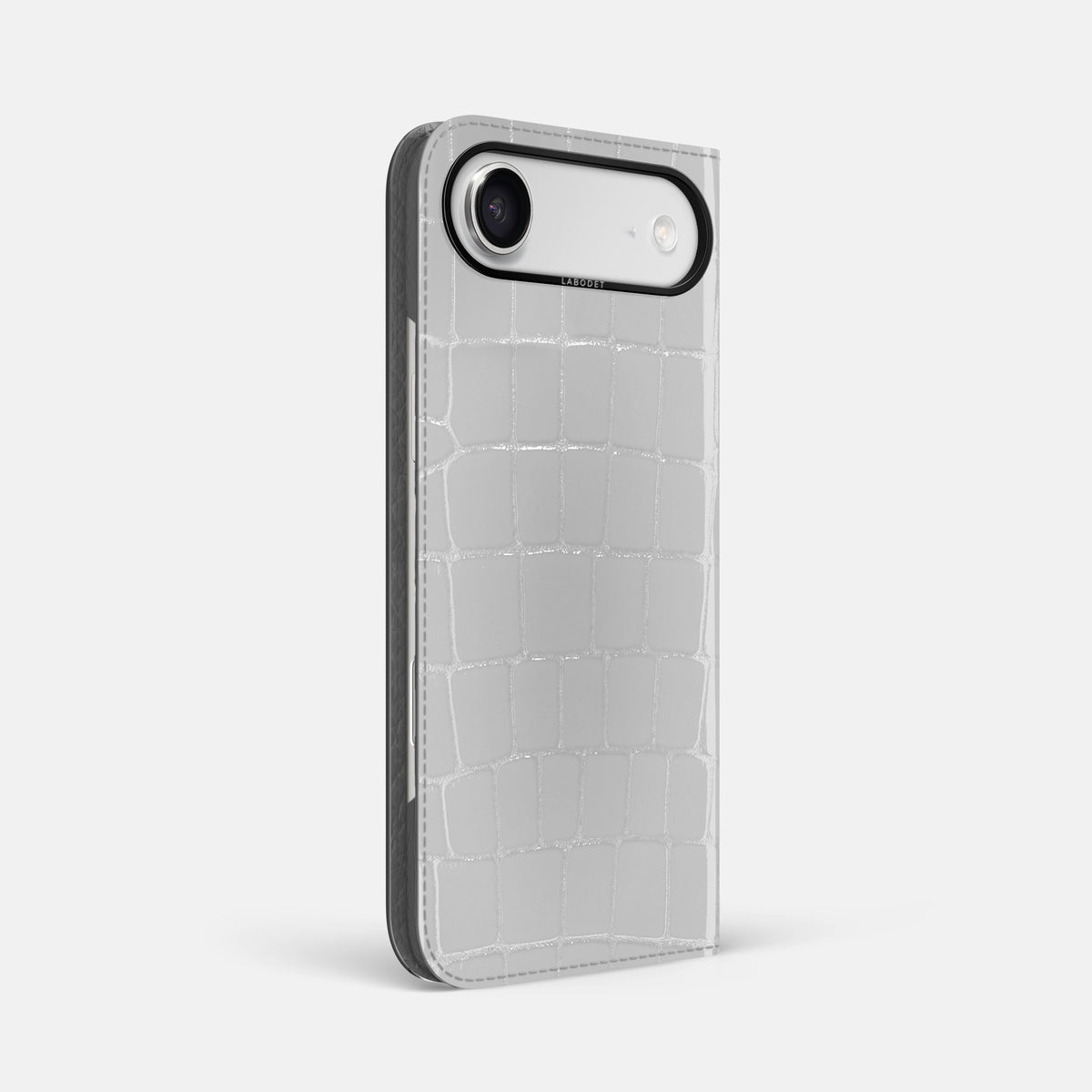 Folio Case For iPhone 17 Air In Shiny Alligator -1 | White-Black