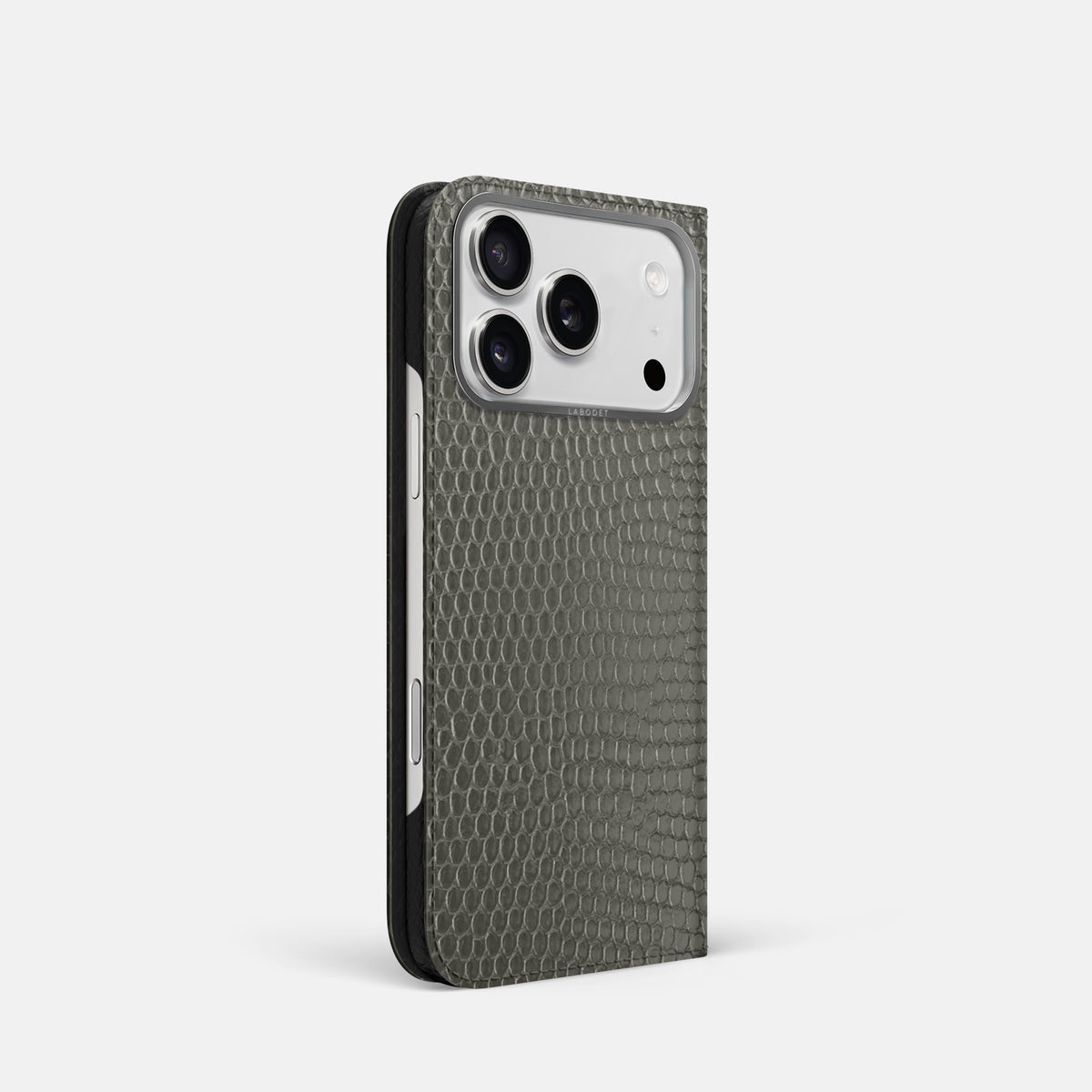 Folio Case For iPhone 17 Pro In Lizard -1 | Grey-Steel