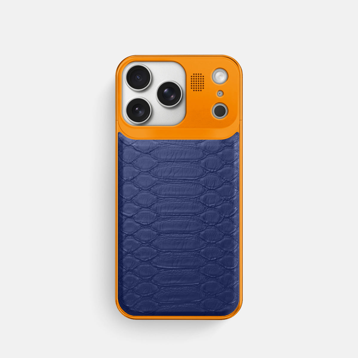Metal Case For iPhone 17 Pro In Python -1 | Royal-Blue-Orange