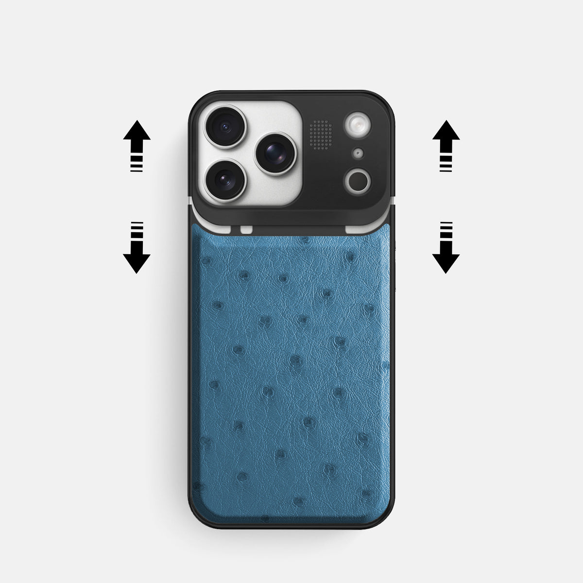 Metal Case For iPhone 17 Pro In Ostrich -2 | Blue-Jeans-Black