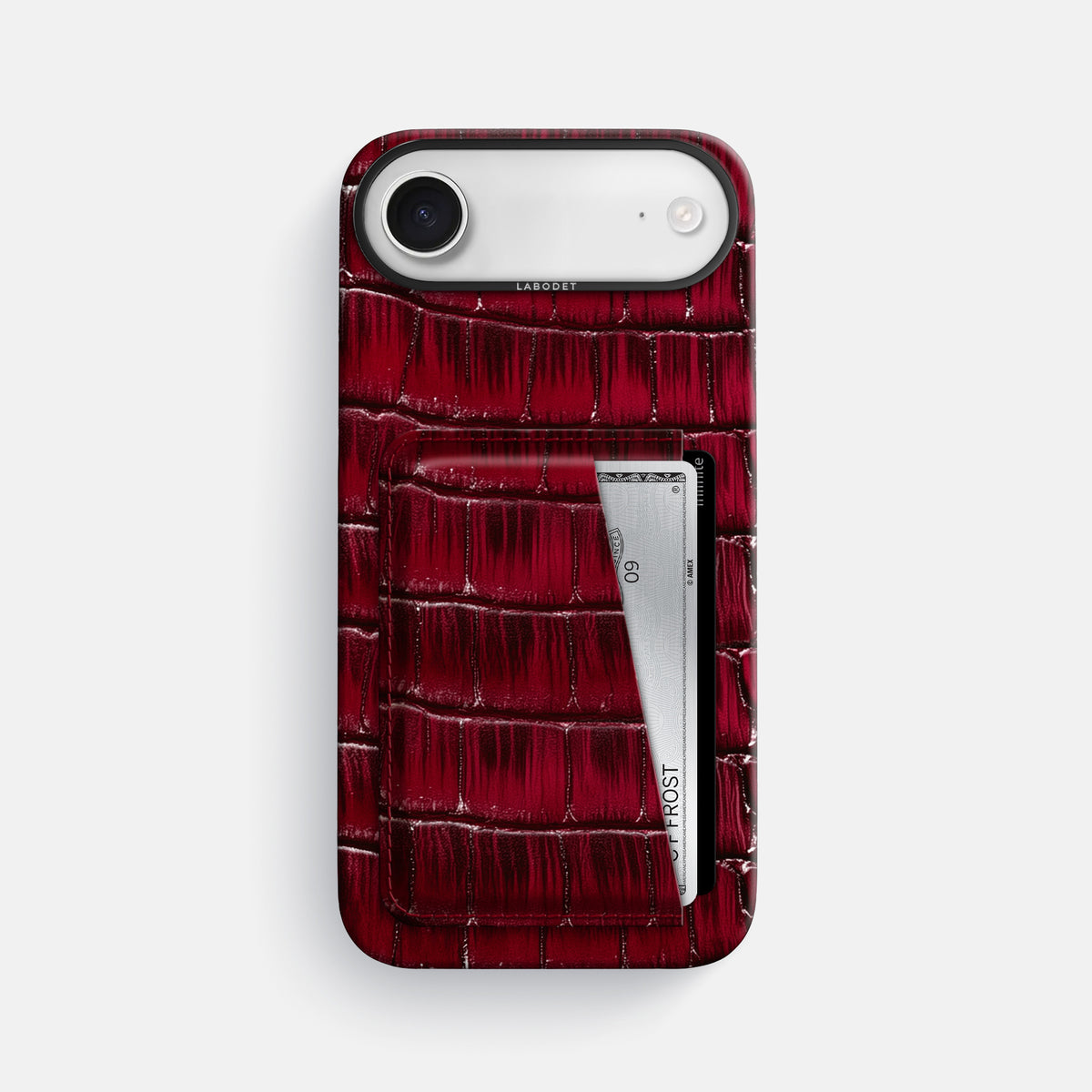 Double Card Case For iPhone 17 Air In Patina Alligator -1 | Havana-Burgundy-Black