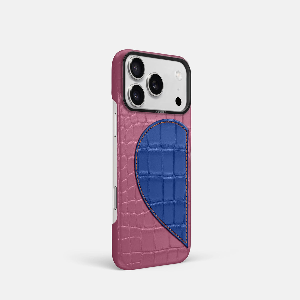 Classic Case With Half Heart - Left For iPhone 18 Pro In Alligator -2 | Pink-Lagoon-Black
