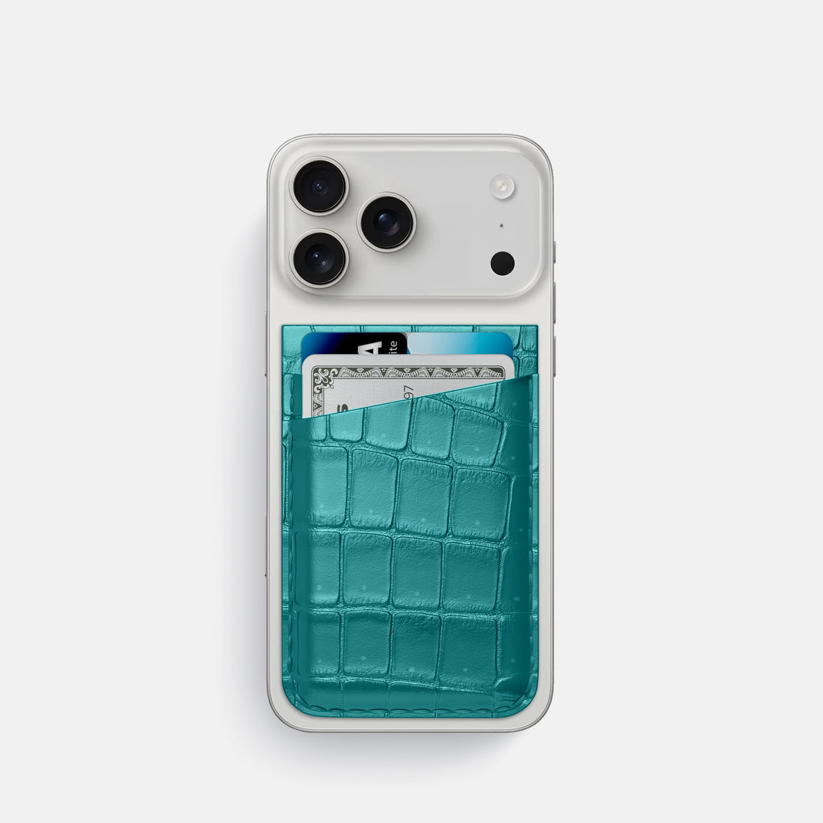 MagSafe Wallet For iPhone 17 Pro In Porosus Crocodile -1 | Celadon