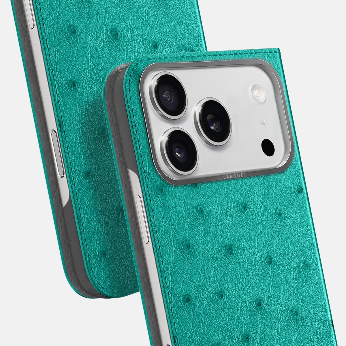 Folio Case For iPhone 18 Pro In Ostrich -5 | Turquoise-Steel