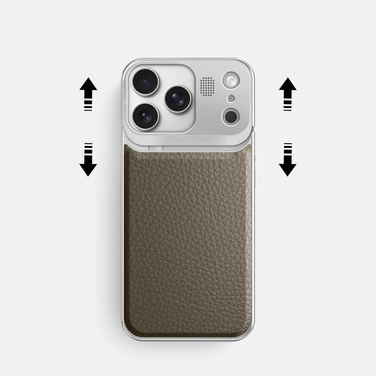 Metal Case For iPhone 17 Pro In Calf -2 | Taupe-Steel