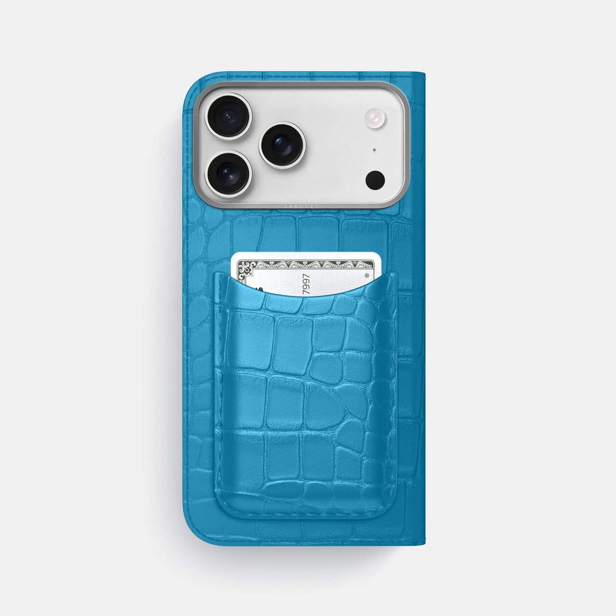 Folio Case with Card For iPhone 18 Pro Max In Alligator -3 | Curaçao-Blue-Steel