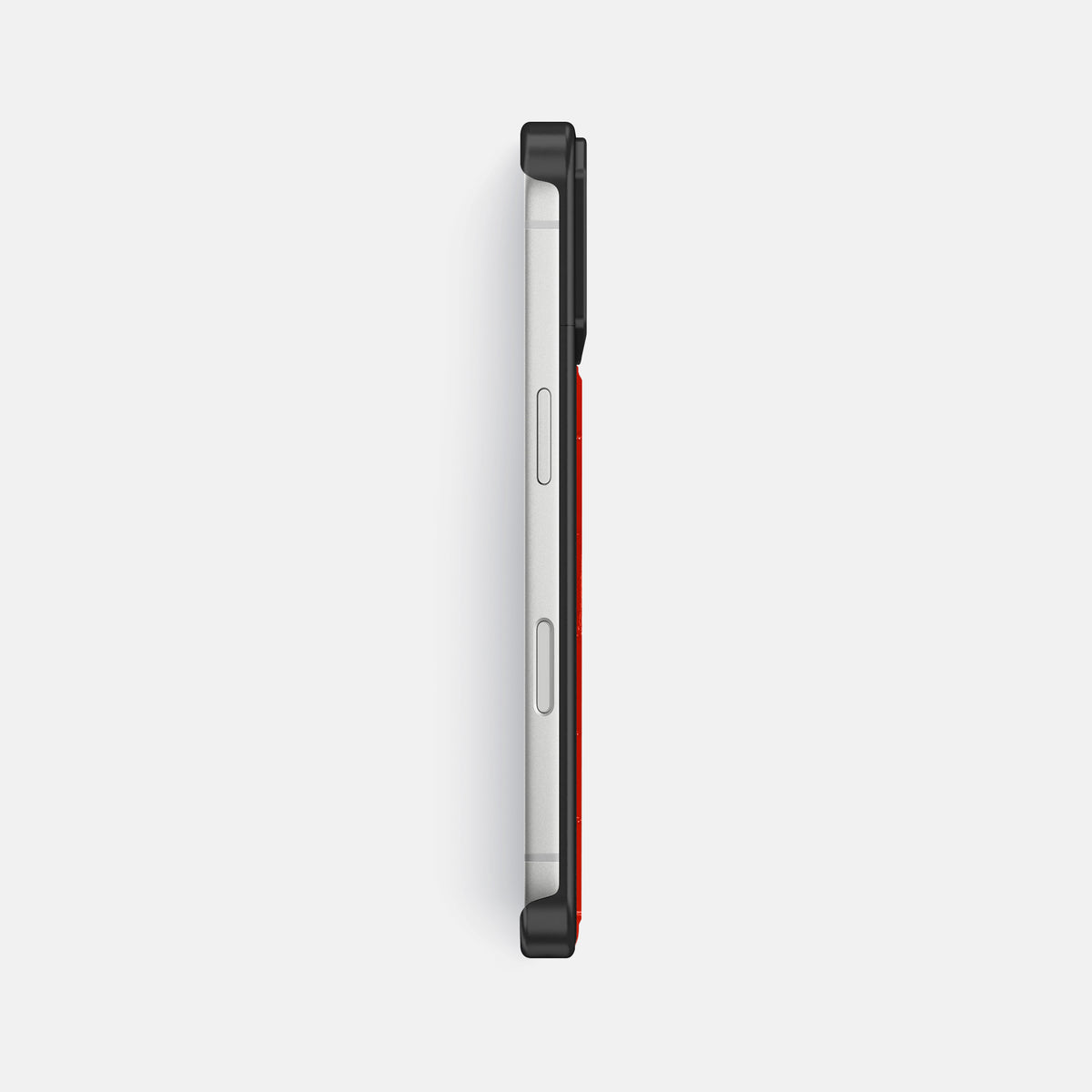 Metal Case For iPhone 17 Pro Max In Shiny Alligator -3 | Coral-Orange-Black