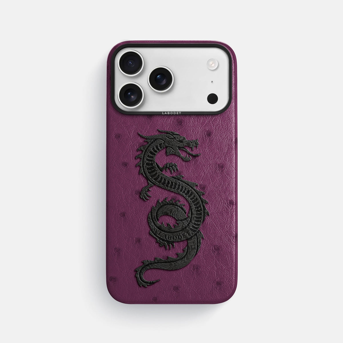 Classic Case With Carbon Dragon For iPhone 18 Pro Max In Ostrich -1 | Purple-Black