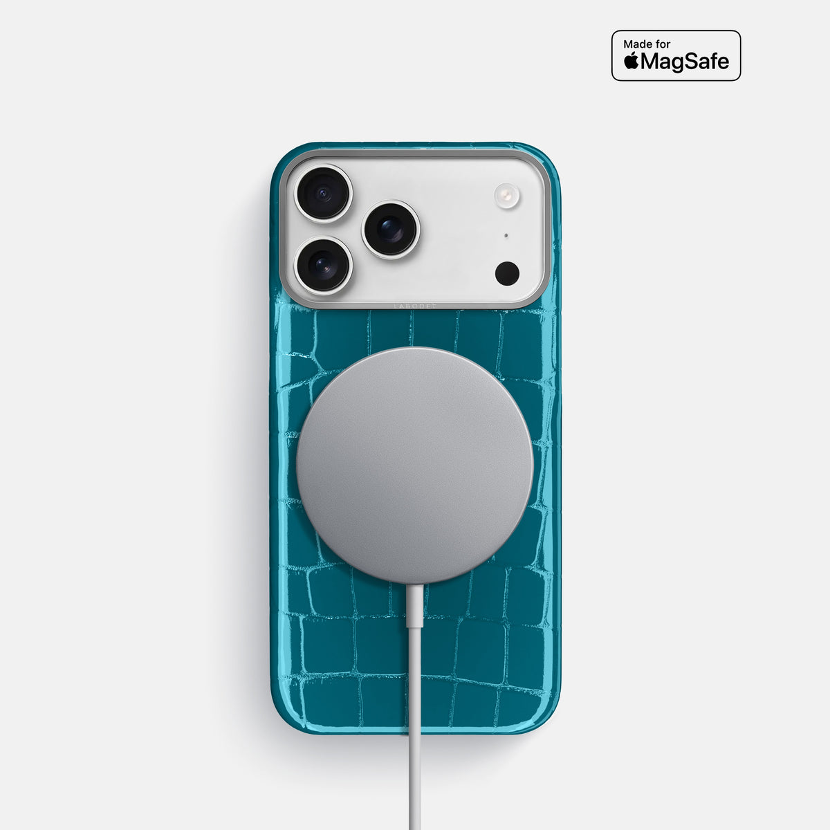 Classic Case For iPhone 17 Pro In Shiny Alligator -5 | Curacao-Steel