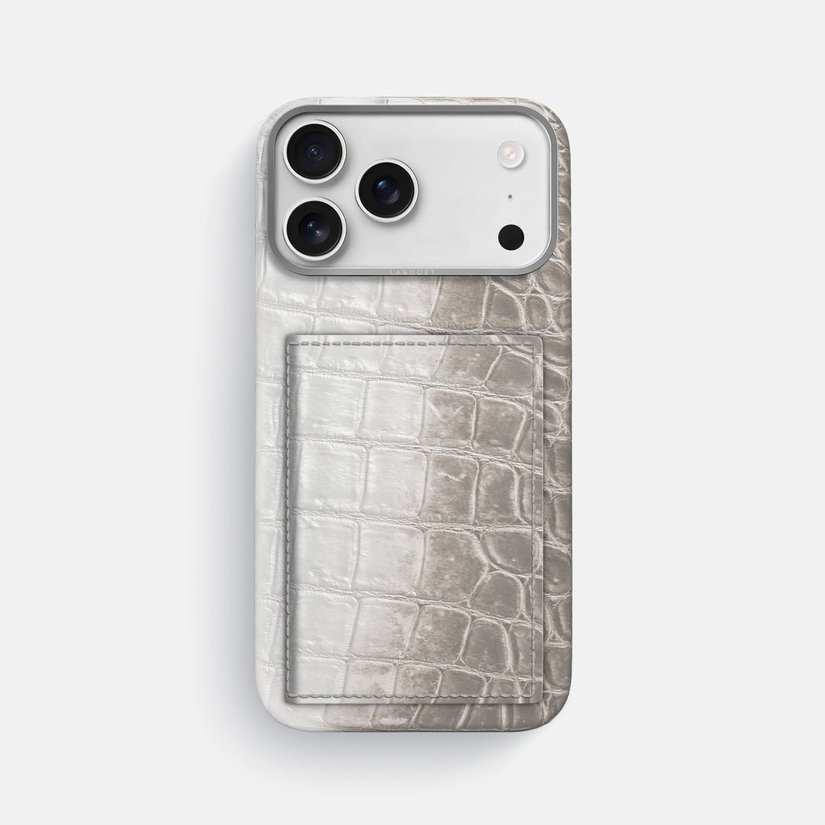 Bi-Fold Case For iPhone 18 Pro Max In Himalayan Crocodile -1 | Grey-Steel