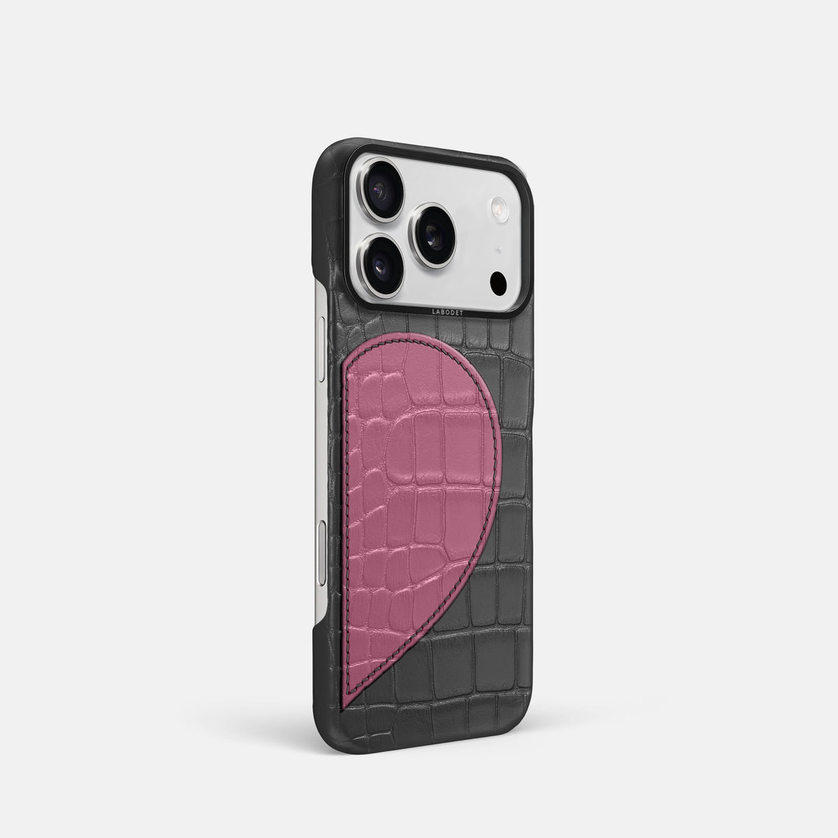 Classic Case With Half Heart - Right For iPhone 18 Pro In Alligator -2 | Grey-Black