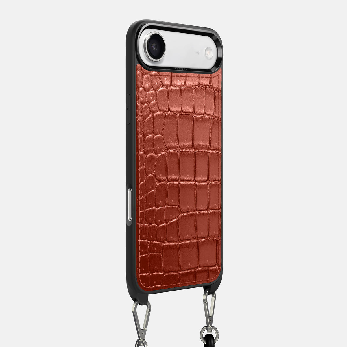 Crossbody Sport Case For iPhone 17 Air In Porosus Crocodile -2 | Mahogany-Brown