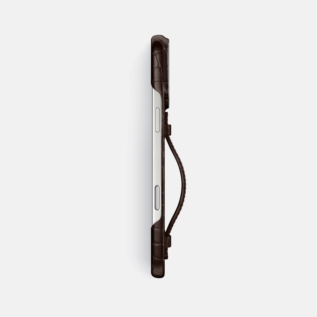 Center Handle For iPhone 18 Pro Max In Alligator -3 | Dark-Brown-Steel