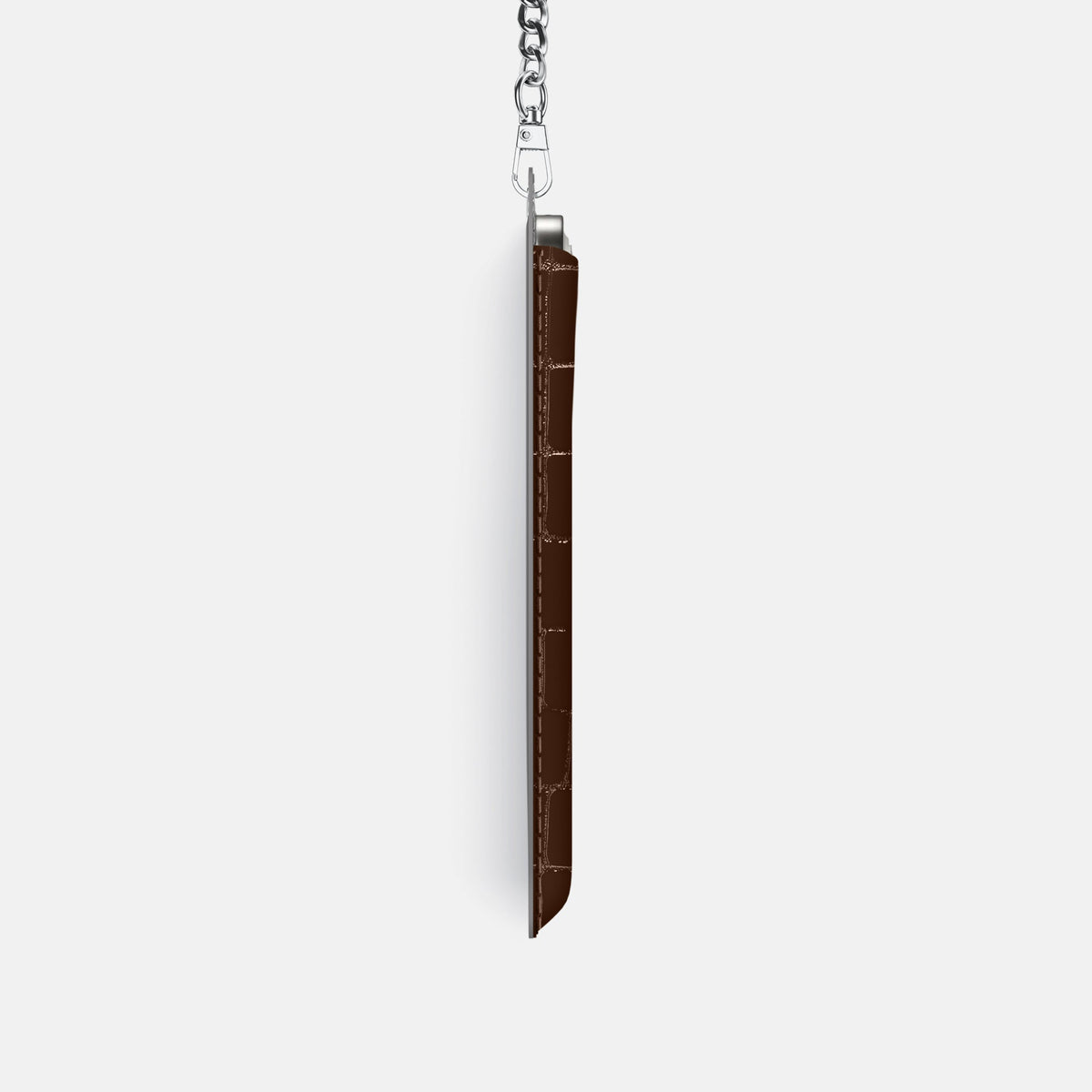 Crossbody Bag For iPhone 18 Pro In Shiny Alligator -4 | Brown-Steel
