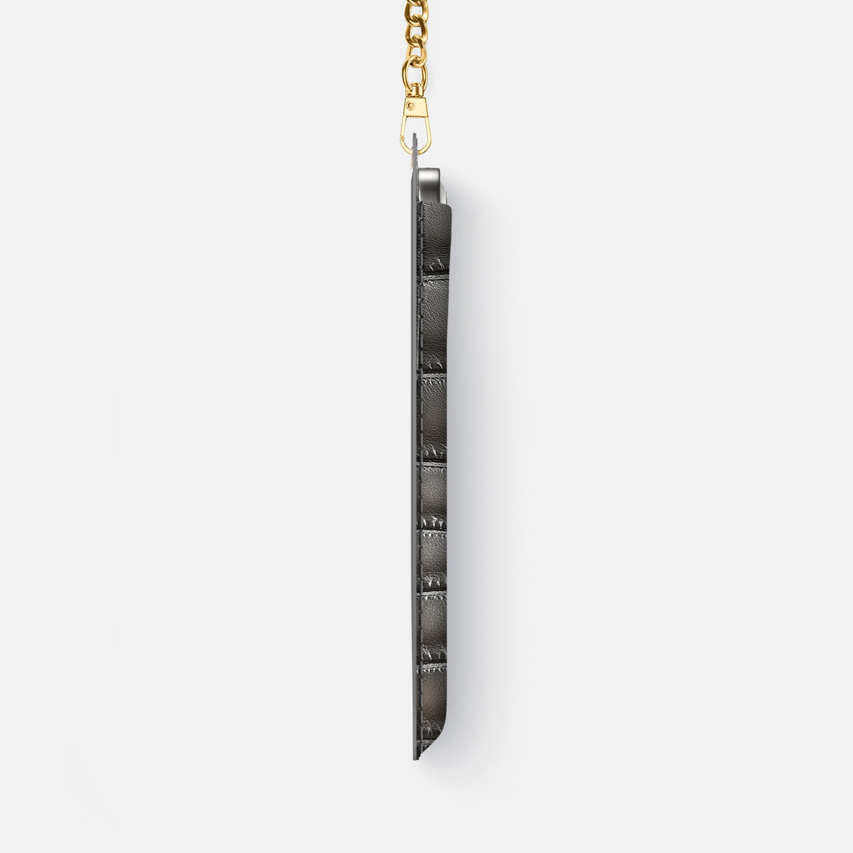 Crossbody Bag For iPhone 17 Air In Patina Alligator -4 | Grey-Gold